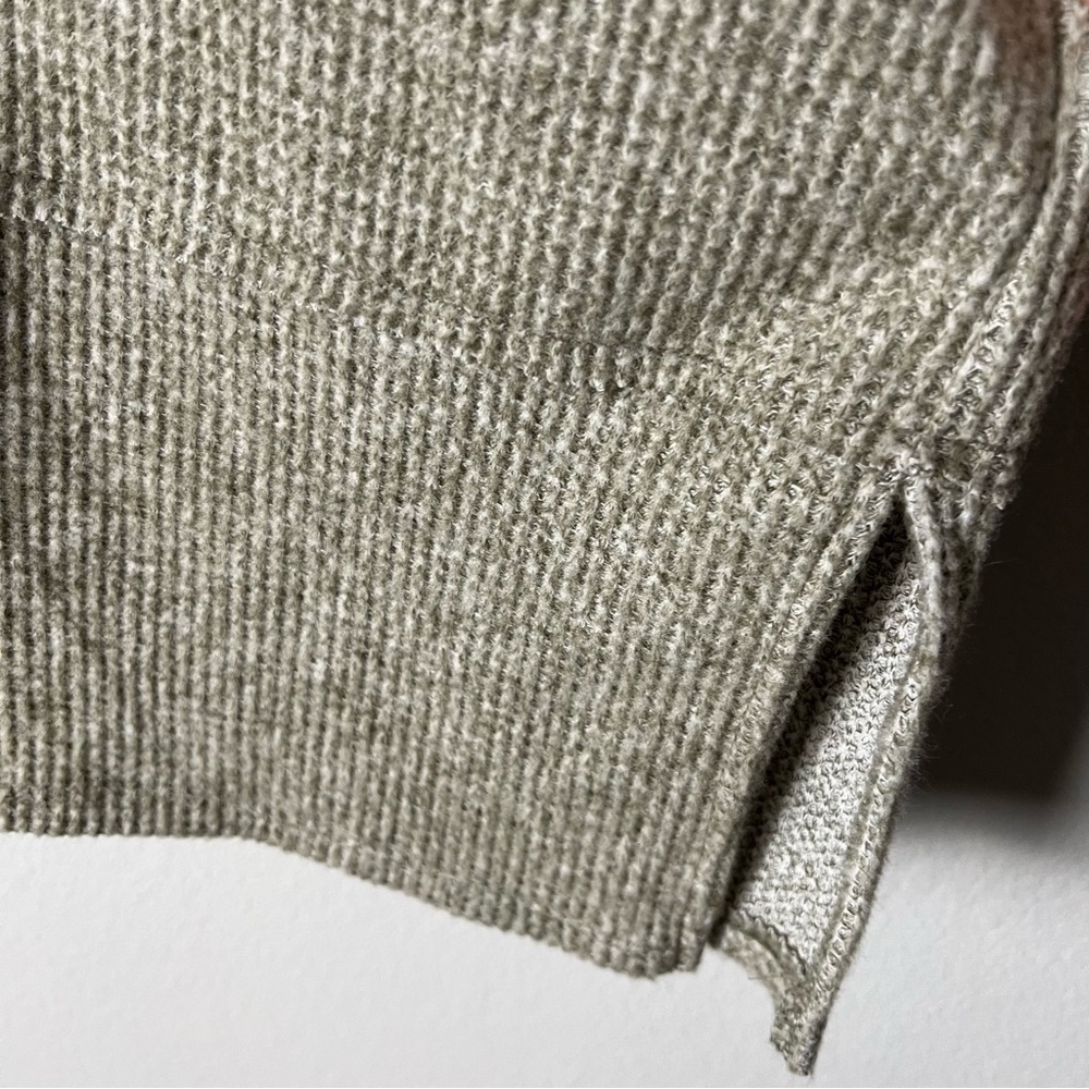 Cozy Taupe Cowl-Neck Sweater Poncho - Picture 3 of 7